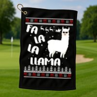 Fa La La Llama Ugly Christmas Golf Towel