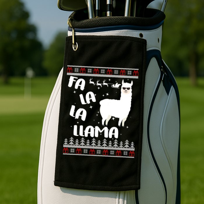 Fa La La Llama Ugly Christmas Golf Towel