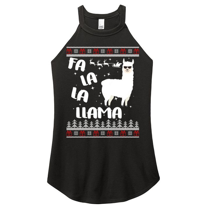 Fa La La Llama Ugly Christmas Women's Perfect Tri Rocker Tank