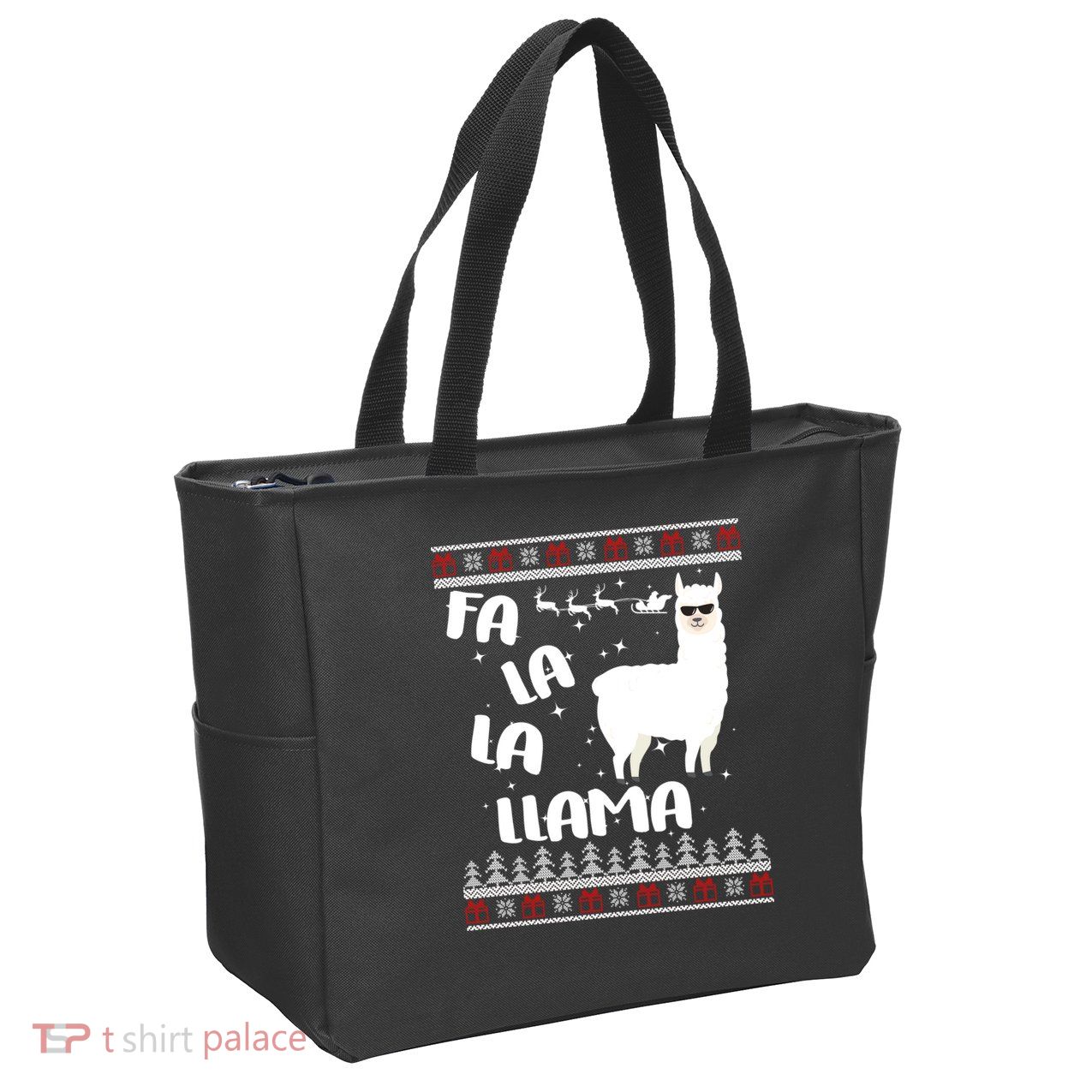 Fa La La Llama Ugly Christmas Zip Tote Bag