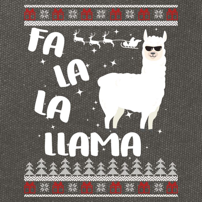 Fa La La Llama Ugly Christmas Cotton Canvas Backpack