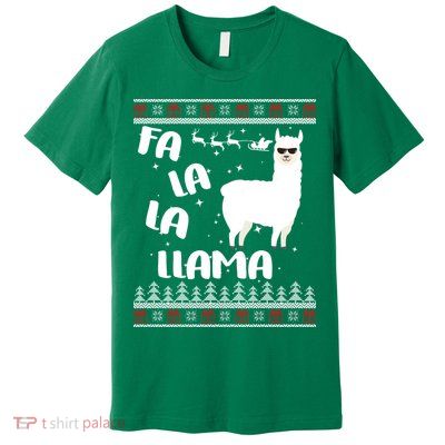 Fa La La Llama Ugly Christmas Premium T-Shirt