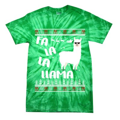 Fa La La Llama Ugly Christmas Tie-Dye T-Shirt