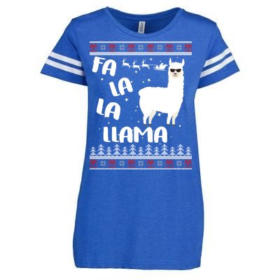 Fa La La Llama Ugly Christmas Enza Ladies Jersey Football T-Shirt