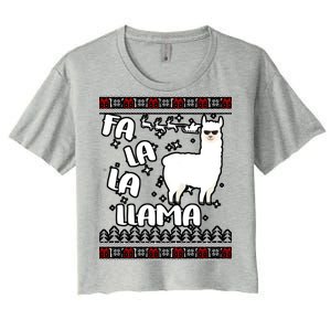 Fa La La Llama Ugly Christmas Women's Crop Top Tee