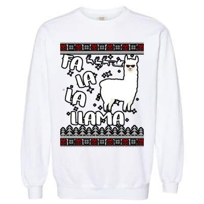 Fa La La Llama Ugly Christmas Garment-Dyed Sweatshirt