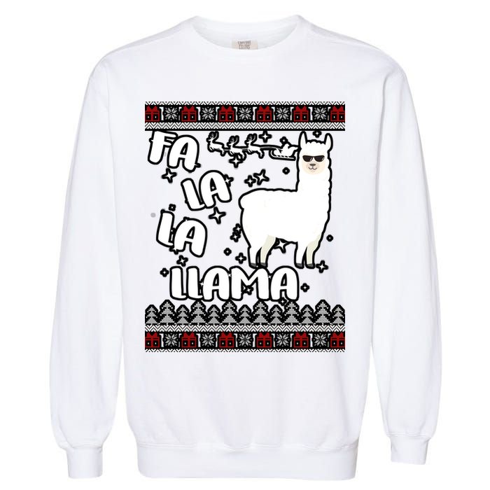 Fa La La Llama Ugly Christmas Garment-Dyed Sweatshirt