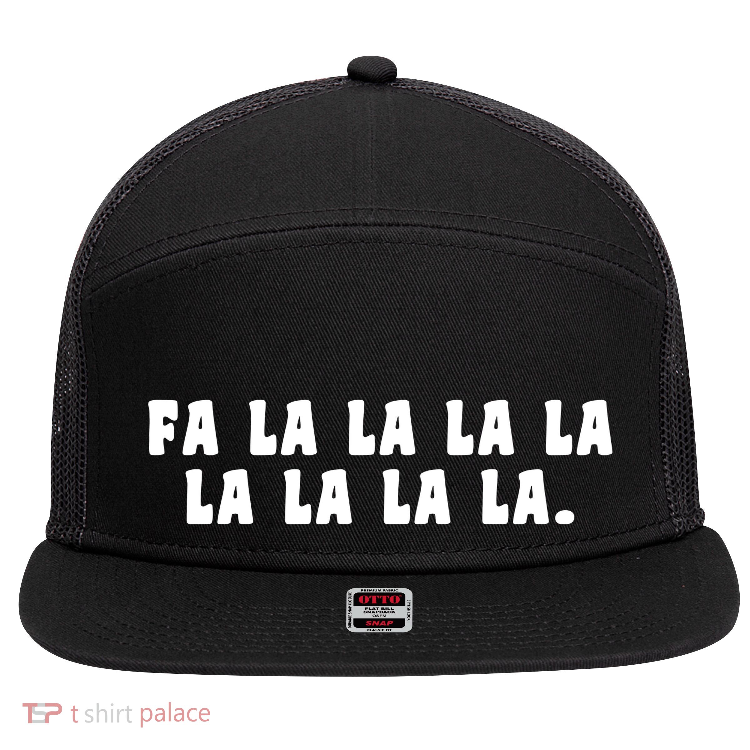 FA LALALALALALALA 7 Panel Mesh Trucker Snapback Hat