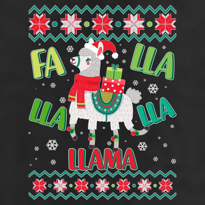 Fa Lla Lla Lla Llama Ugly Christmas Sweater 7 Panel Mesh Trucker Snapback Hat