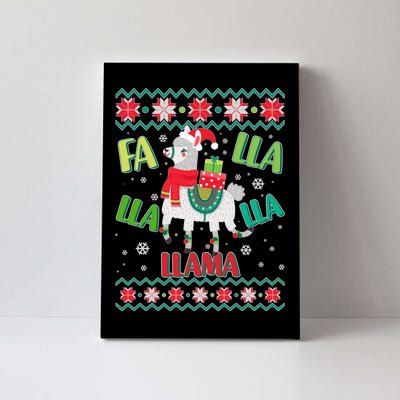 Fa Lla Lla Lla Llama Ugly Christmas Sweater Canvas