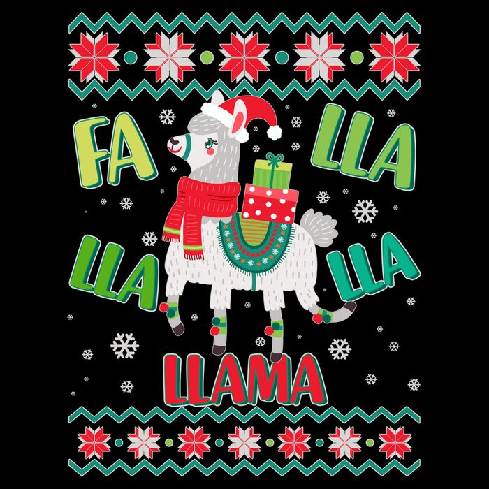Fa Lla Lla Lla Llama Ugly Christmas Sweater Flat Bill Trucker Hat