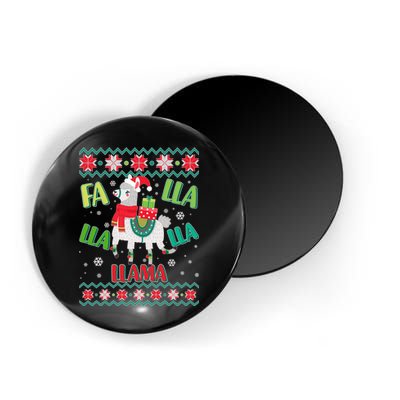 Fa Lla Lla Lla Llama Ugly Christmas Sweater Magnet