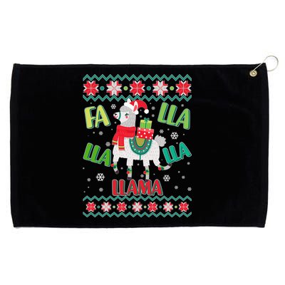 Fa Lla Lla Lla Llama Ugly Christmas Sweater Grommeted Golf Towel