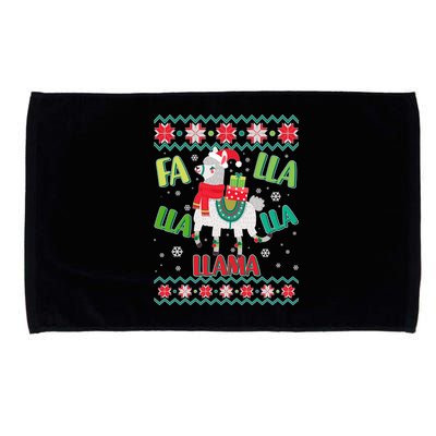 Fa Lla Lla Lla Llama Ugly Christmas Sweater Microfiber Hand Towel