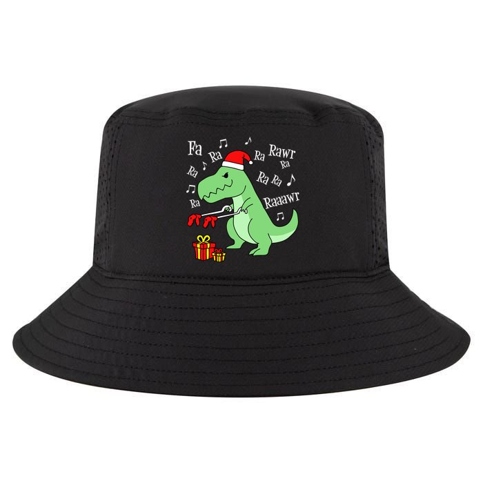 Fa Ra Ra Rawr Christmas T-Rex Presents Cool Comfort Performance Bucket Hat