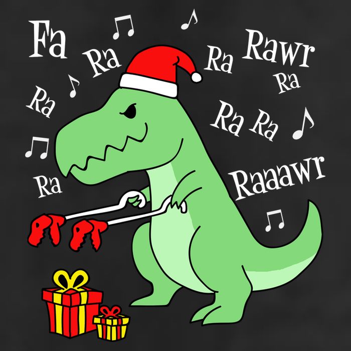 Fa Ra Ra Rawr Christmas T-Rex Presents Cool Comfort Performance Bucket Hat