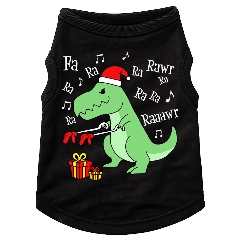 Fa Ra Ra Rawr Christmas T-Rex Presents Doggie Tank