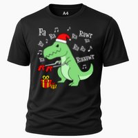 Fa Ra Ra Rawr Christmas T-Rex Presents Cooling Performance Crew T-Shirt