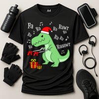 Fa Ra Ra Rawr Christmas T-Rex Presents Cooling Performance Crew T-Shirt