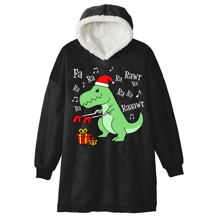 Fa Ra Ra Rawr Christmas T-Rex Presents Hooded Wearable Blanket