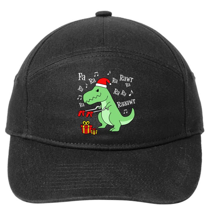 Fa Ra Ra Rawr Christmas T-Rex Presents 7-Panel Snapback Hat