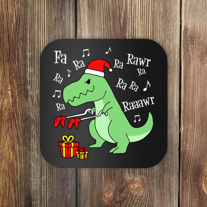 Fa Ra Ra Rawr Christmas T-Rex Presents Coaster