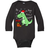 Fa Ra Ra Rawr Christmas T-Rex Presents Baby Long Sleeve Bodysuit