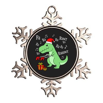 Fa Ra Ra Rawr Christmas T-Rex Presents Metallic Star Ornament