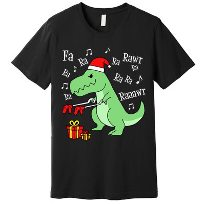 Fa Ra Ra Rawr Christmas T-Rex Presents Premium T-Shirt