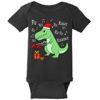 Fa Ra Ra Rawr Christmas T-Rex Presents Baby Bodysuit