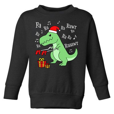 Fa Ra Ra Rawr Christmas T-Rex Presents Toddler Sweatshirt