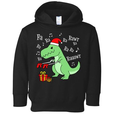 Fa Ra Ra Rawr Christmas T-Rex Presents Toddler Hoodie