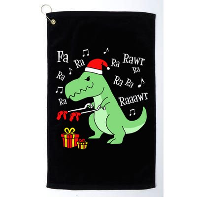 Fa Ra Ra Rawr Christmas T-Rex Presents Platinum Collection Golf Towel