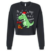 Fa Ra Ra Rawr Christmas T-Rex Presents Cropped Pullover Crew