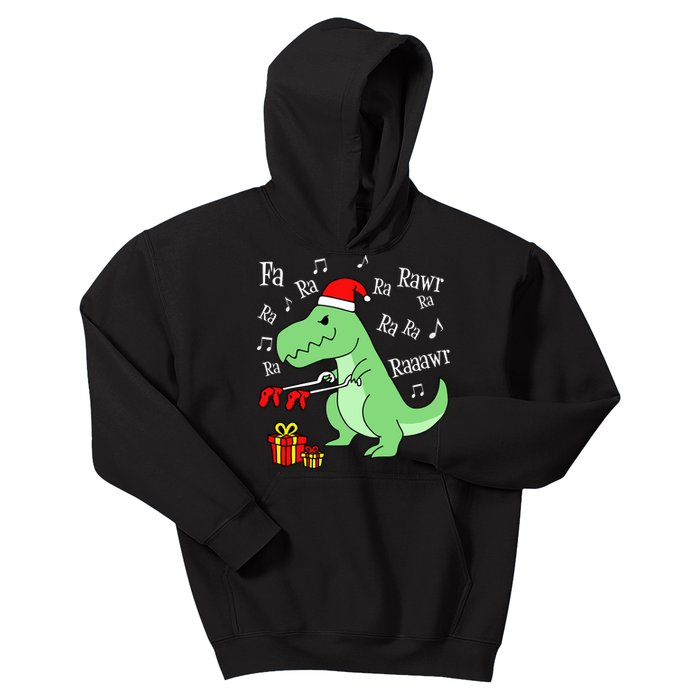 Fa Ra Ra Rawr Christmas T-Rex Presents Kids Hoodie