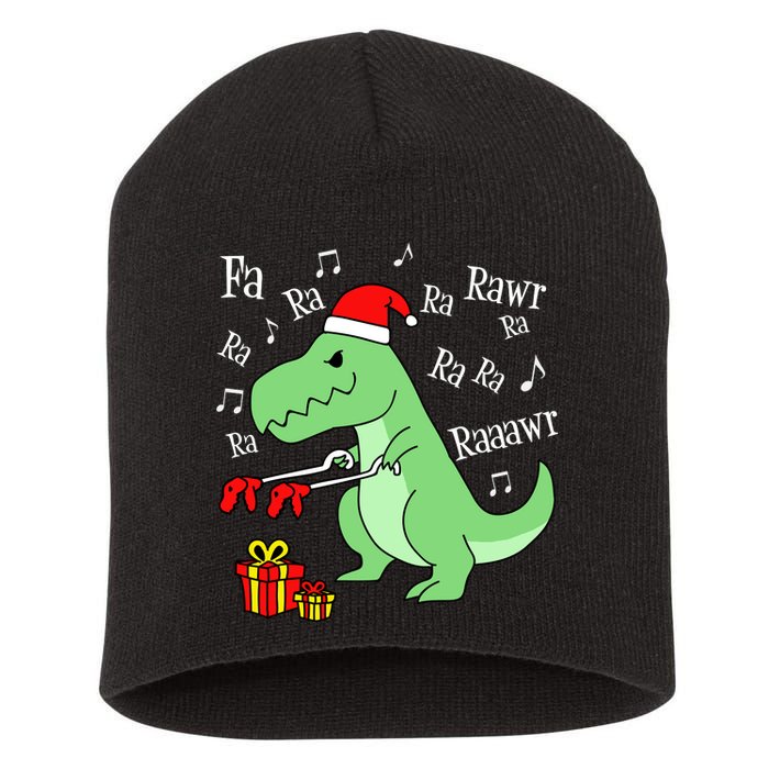 Fa Ra Ra Rawr Christmas T-Rex Presents Short Acrylic Beanie