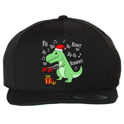 Fa Ra Ra Rawr Christmas T-Rex Presents Wool Snapback Cap