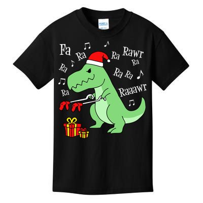 Fa Ra Ra Rawr Christmas T-Rex Presents Kids T-Shirt