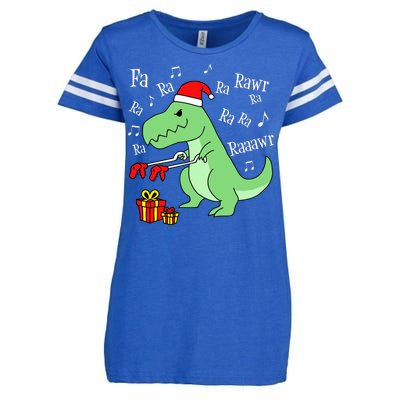 Fa Ra Ra Rawr Christmas T-Rex Presents Enza Ladies Jersey Football T-Shirt