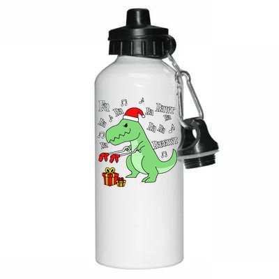 Fa Ra Ra Rawr Christmas T-Rex Presents Aluminum Water Bottle