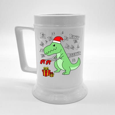 Fa Ra Ra Rawr Christmas T-Rex Presents Beer Stein