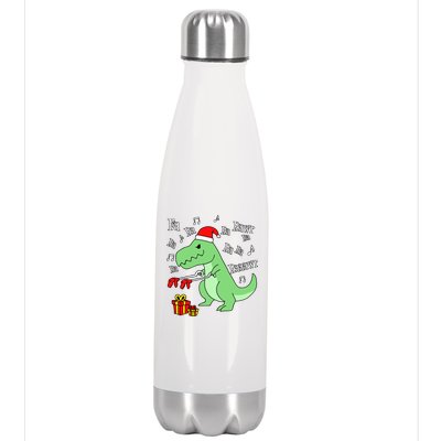 Fa Ra Ra Rawr Christmas T-Rex Presents Stainless Steel Insulated Water Bottle