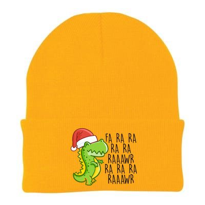 Fa Ra Ra Rawr Dinosaur Christmas Knit Cap Winter Beanie