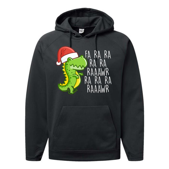 Fa Ra Ra Rawr Dinosaur Christmas Performance Fleece Hoodie