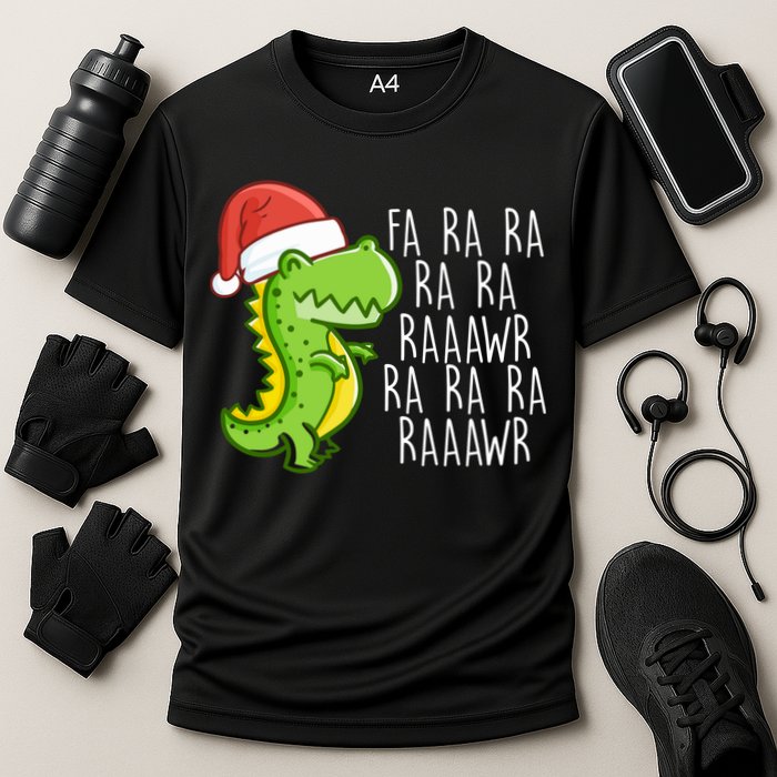 Fa Ra Ra Rawr Dinosaur Christmas Cooling Performance Crew T-Shirt