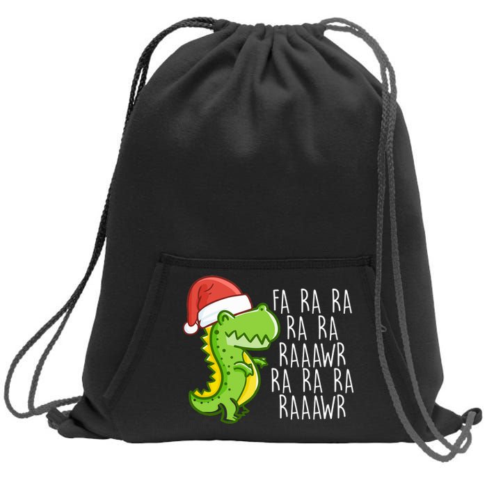 Fa Ra Ra Rawr Dinosaur Christmas Sweatshirt Cinch Pack Bag