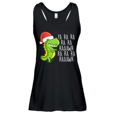 Fa Ra Ra Rawr Dinosaur Christmas Ladies Essential Flowy Tank