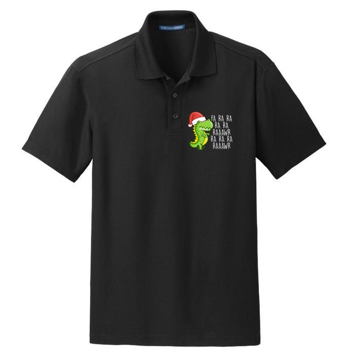 Fa Ra Ra Rawr Dinosaur Christmas Dry Zone Grid Polo