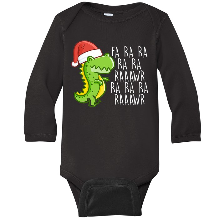 Fa Ra Ra Rawr Dinosaur Christmas Baby Long Sleeve Bodysuit