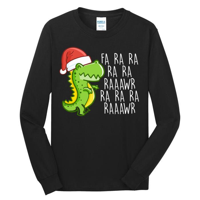 Fa Ra Ra Rawr Dinosaur Christmas Tall Long Sleeve T-Shirt